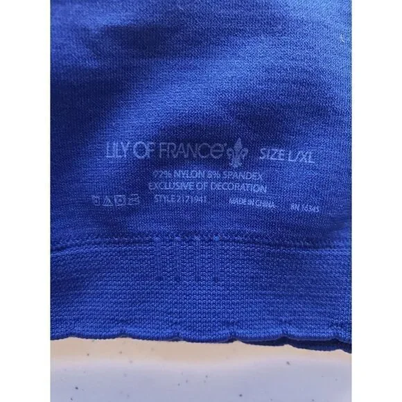 Women's Sports Bra Large Seamless Comfort Bralette Navy Blue Large NWOT - Picture 7 of 7